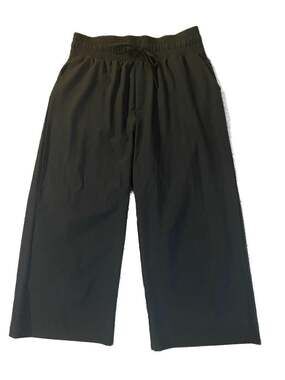 Albion Fit Black Jetsetter Wide Leg Crop Pants Petite Size Large
